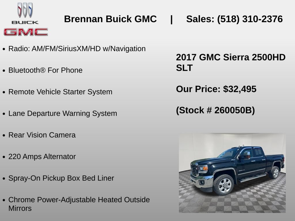 Certified 2017 GMC Sierra 2500 SLT w/ Driver Alert Package AWD/4WD image 12