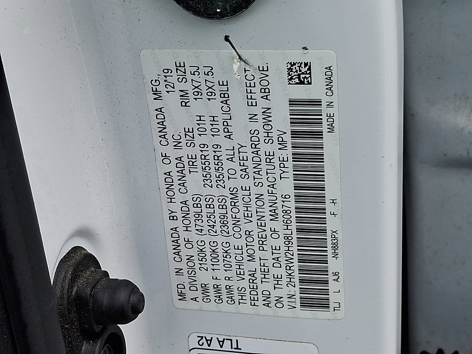 Certified 2020 Honda CR-V Touring image 4