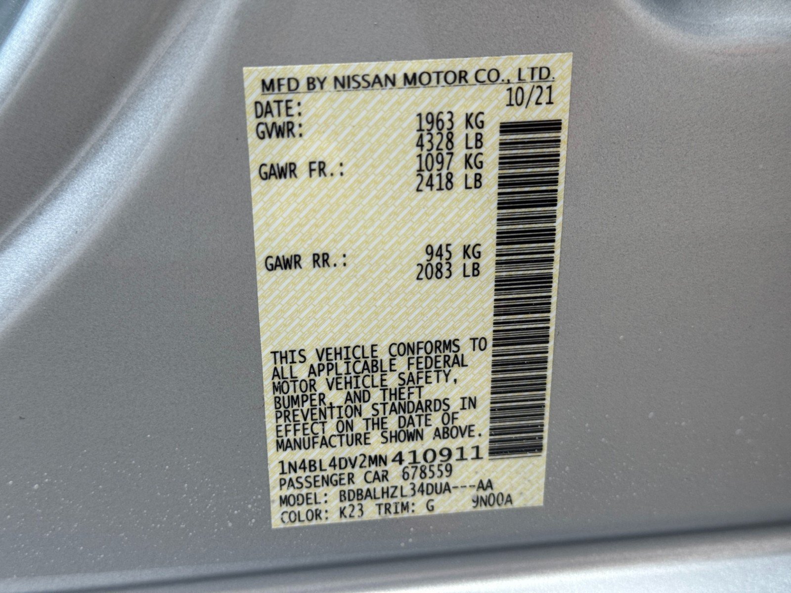 Used 2021 Nissan Altima 2.5 SV FWD image 39