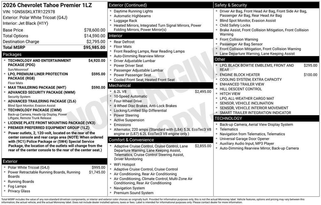 New 2026 Chevrolet Tahoe Premier AWD/4WD image 24