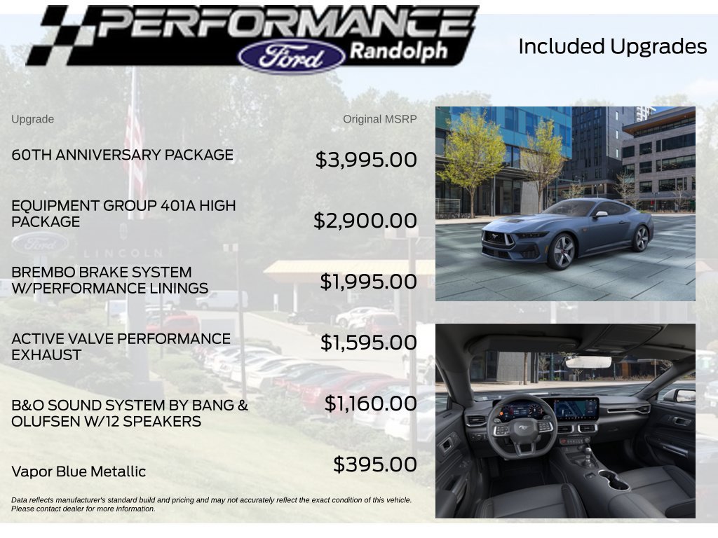 New 2025 Ford Mustang GT Premium w/ 60th Anniversary Package RWD image 4