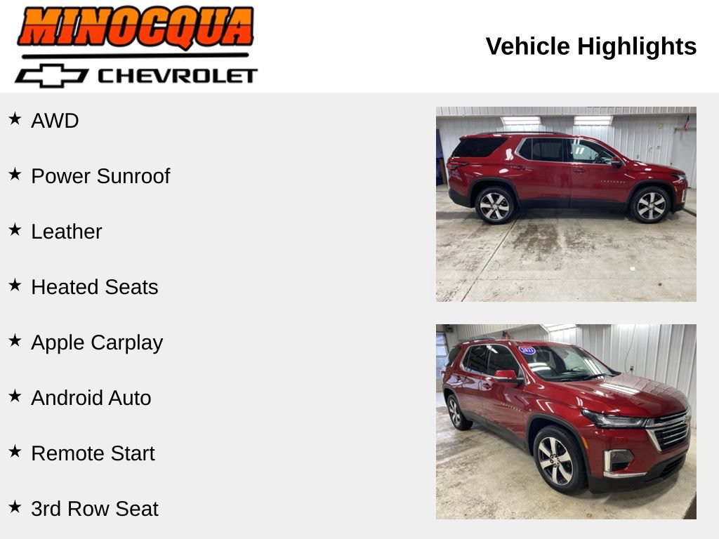 Used 2023 Chevrolet Traverse LT w/ LT Premium Package AWD/4WD image 2