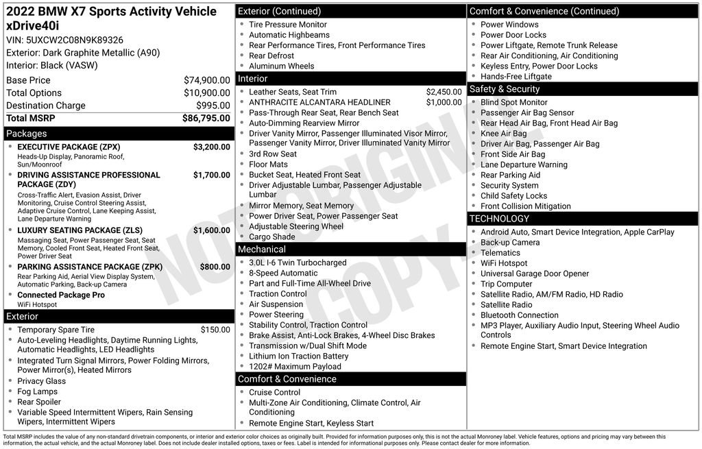 Used 2022 BMW X7 xDrive40i w/ Executive Package AWD/4WD image 5
