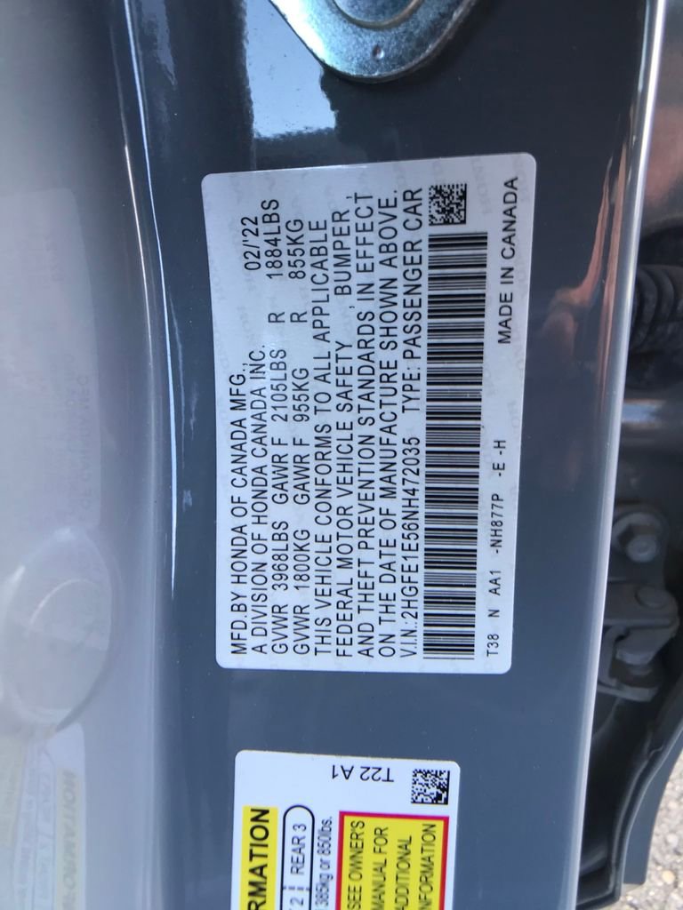 Certified 2022 Honda Civic Si image 18