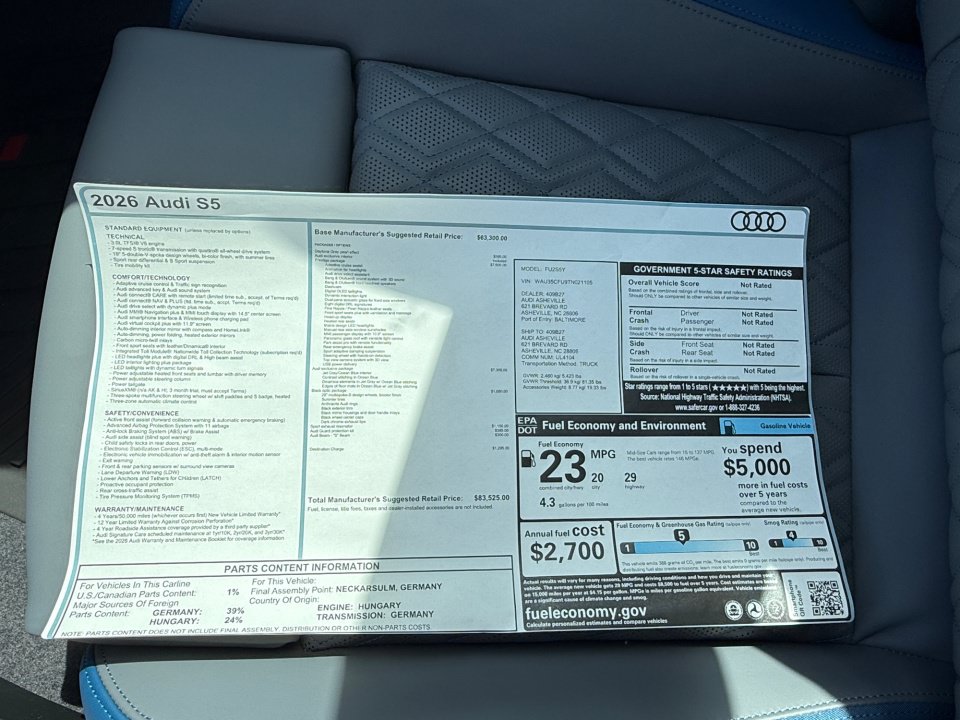 New 2026 Audi S5 Prestige AWD/4WD image 34