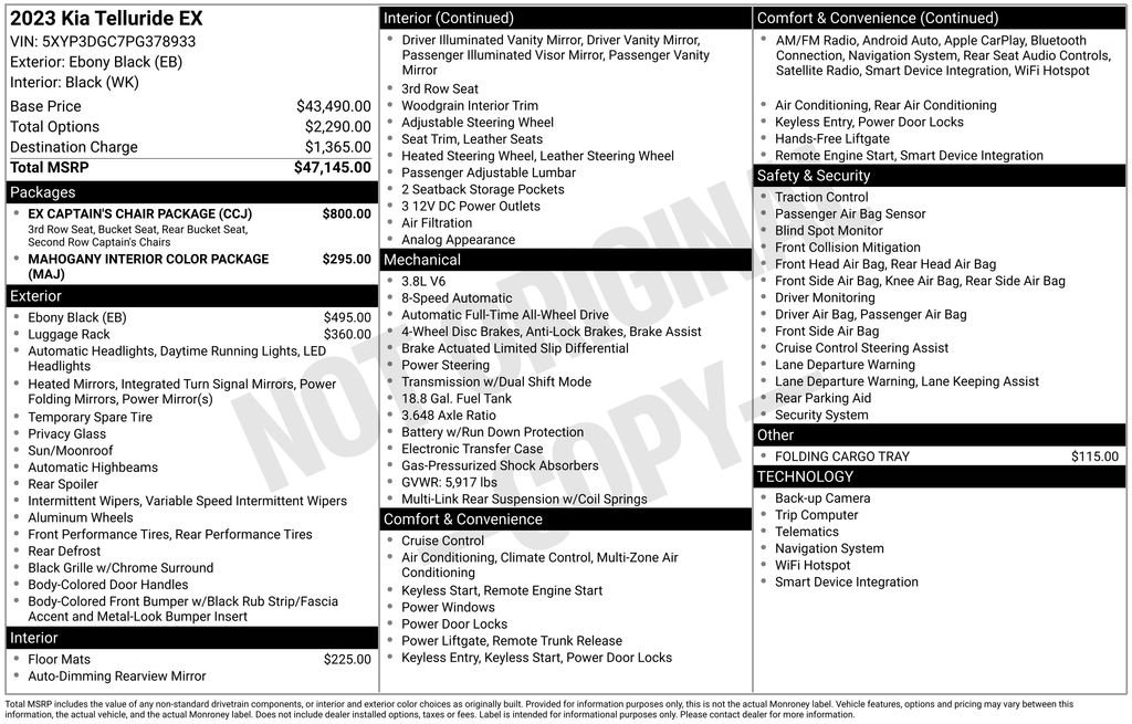 Certified 2023 Kia Telluride EX w/ EX Captain's Chair Package AWD/4WD image 7