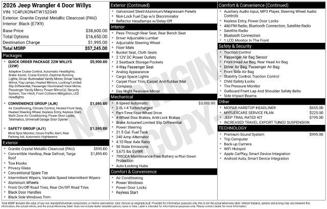 New 2026 Jeep Wrangler Unlimited Sport AWD/4WD image 28