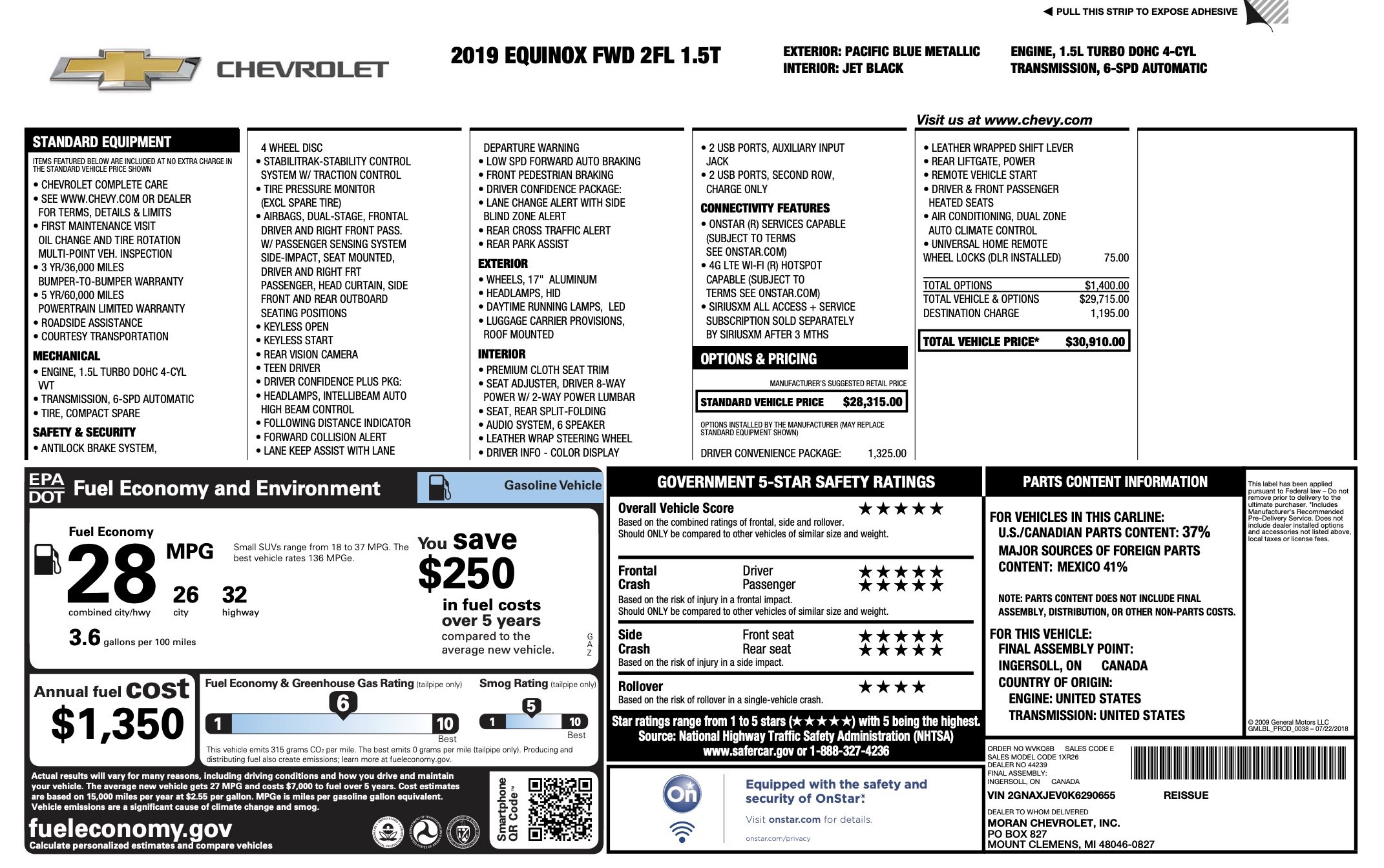 Used 2019 Chevrolet Equinox LT w/ Driver Convenience Package image 6