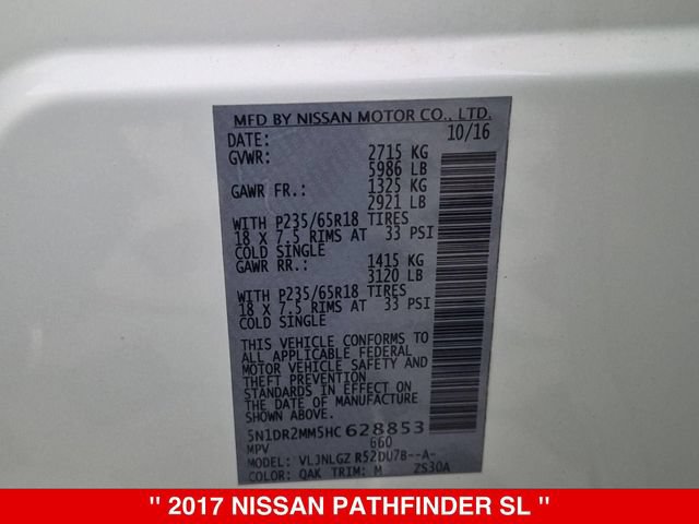 Used 2017 Nissan Pathfinder SL w/ SL Premium Package AWD/4WD image 41