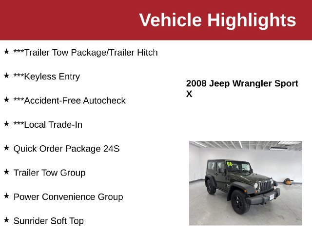 Used 2008 Jeep Wrangler X AWD/4WD image 10