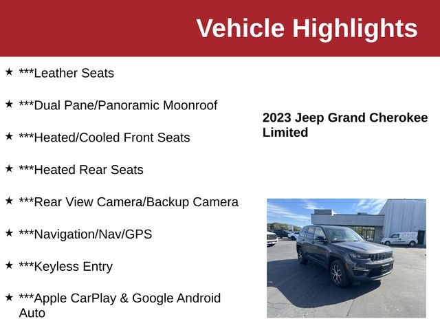 Used 2023 Jeep Grand Cherokee Limited w/ Luxury Tech Group II AWD/4WD image 10