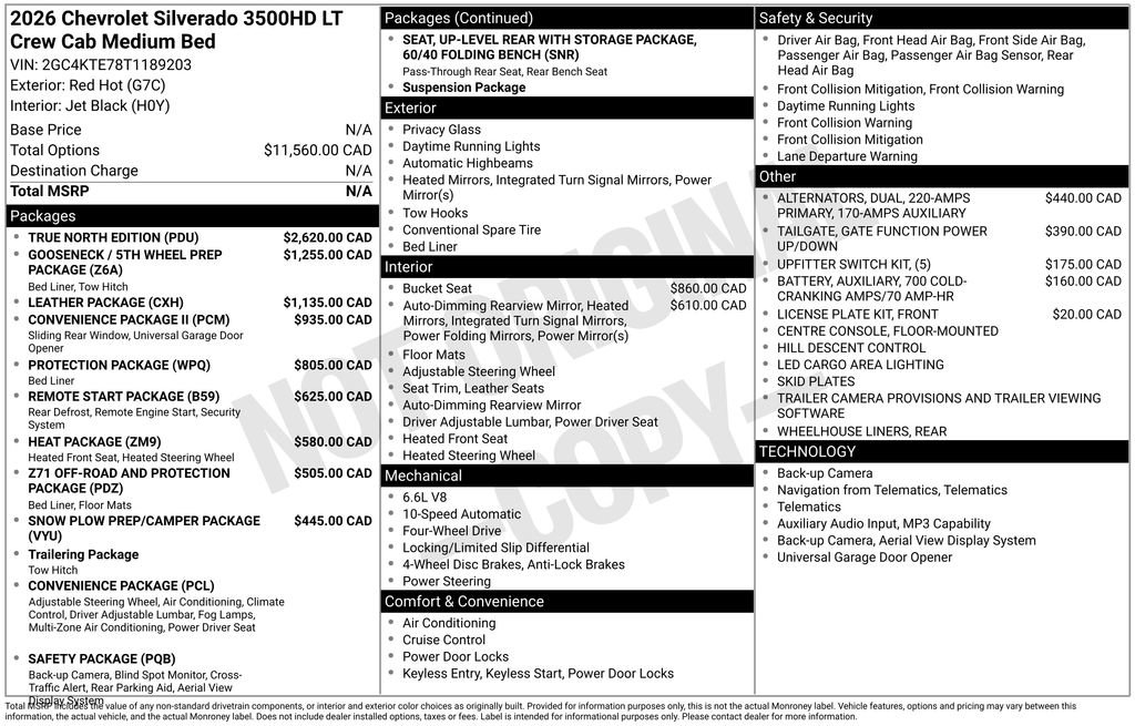 New 2026 Chevrolet Silverado 3500 LT w/ True North Edition AWD/4WD image 3