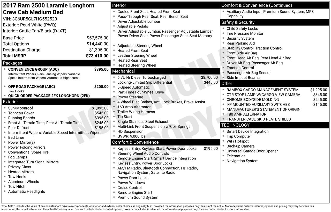 Used 2017 RAM 2500 Longhorn w/ Convenience Group image 51