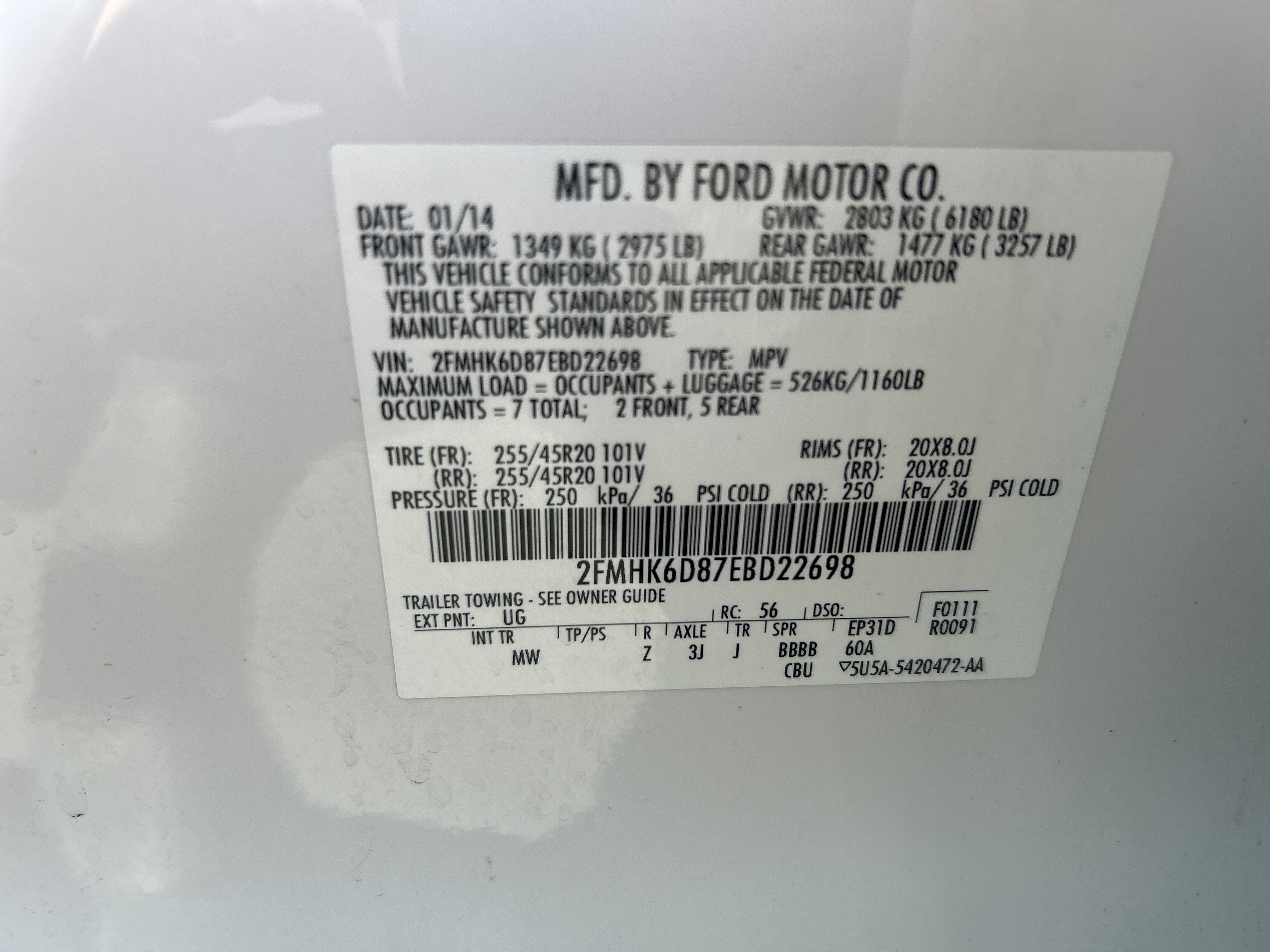 Used 2014 Ford Flex Limited w/ Class III Trailer Tow Package AWD/4WD image 33