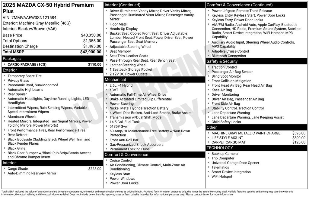 Used 2025 MAZDA CX-50 2.5 Hybrid w/ Cargo Package image 4