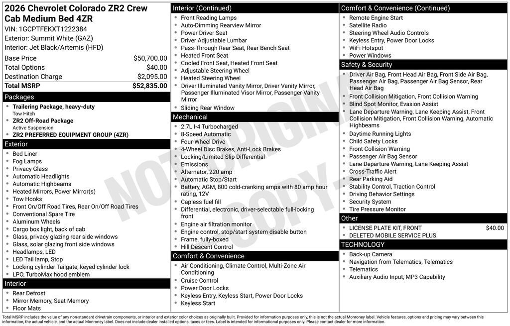 New 2026 Chevrolet Colorado ZR2 AWD/4WD image 24