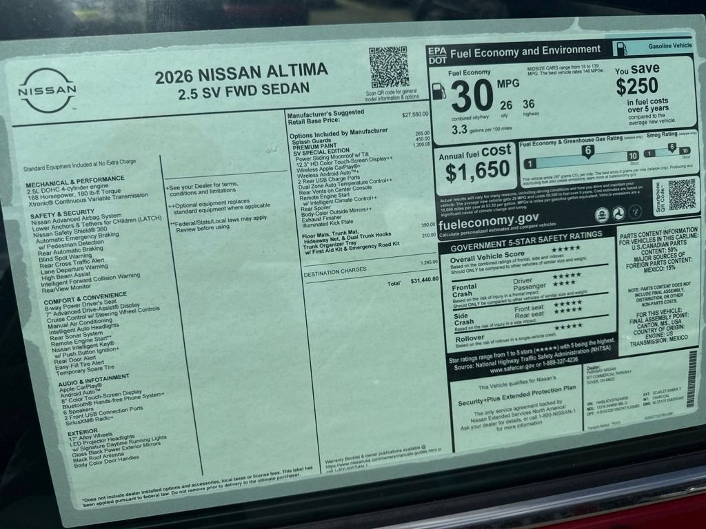 New 2026 Nissan Altima 2.5 SV w/ SV Special Edition Package FWD image 33