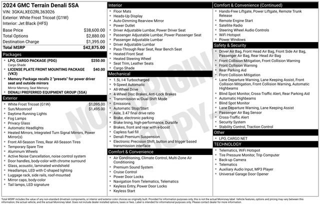 Used 2024 GMC Terrain Denali w/ LPO, Cargo Package image 38