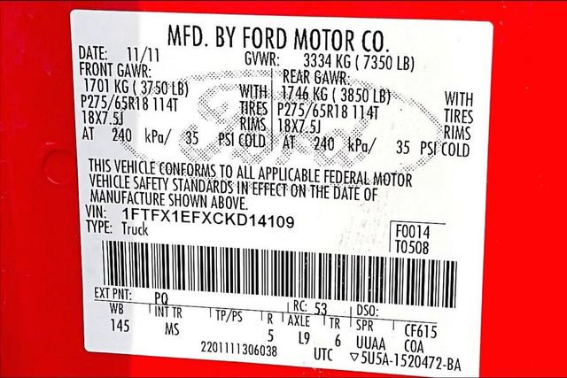 Used 2012 Ford F150 XLT w/ XLT Chrome Pkg image 27