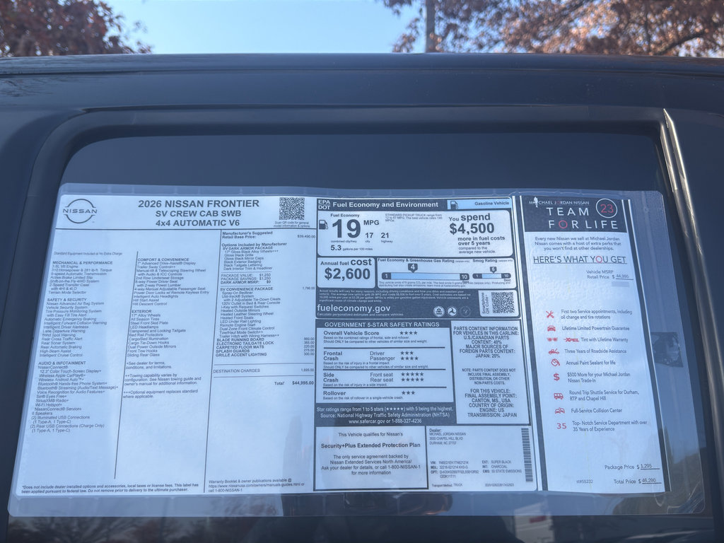 New 2026 Nissan Frontier SV w/ SV Convenience Package image 13