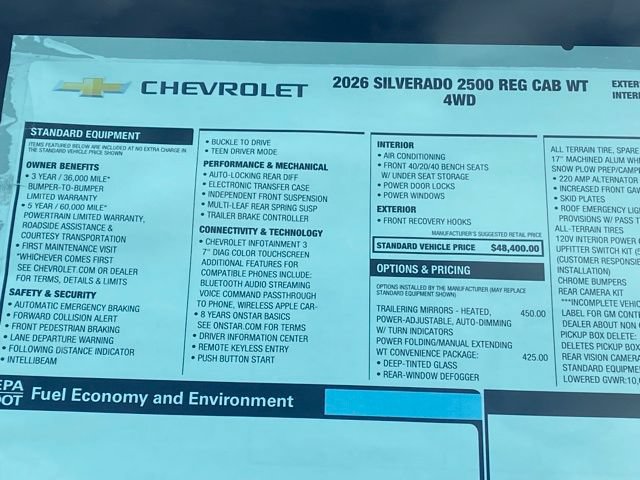 New 2026 Chevrolet Silverado 2500 W/T w/ WT Convenience Package AWD/4WD image 35