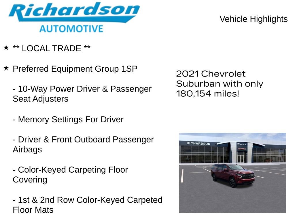 Used 2021 Chevrolet Suburban RST w/ Luxury Package AWD/4WD image 11