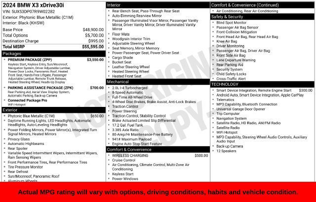 Used 2024 BMW X3 xDrive30i w/ Premium Package AWD/4WD image 9