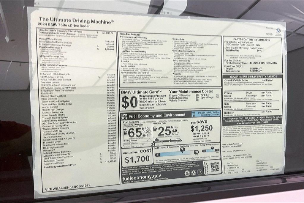 Used 2024 BMW 750e xDrive w/ Premium Package 2 image 13