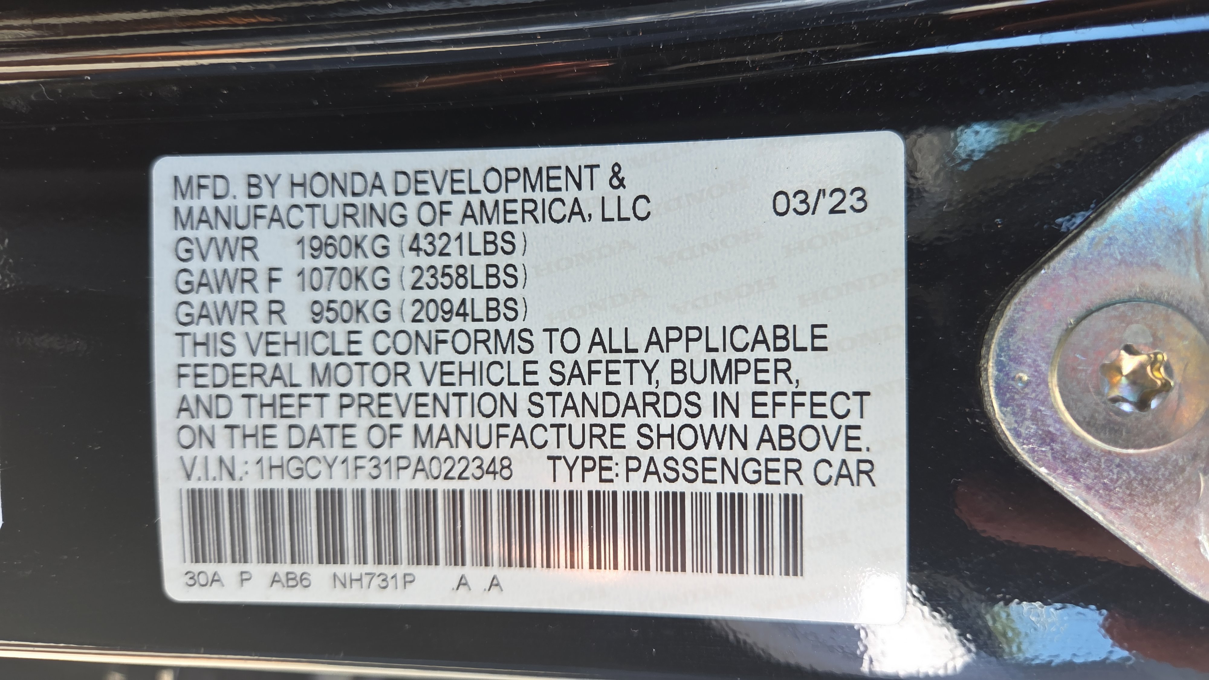 Used 2023 Honda Accord EX image 22