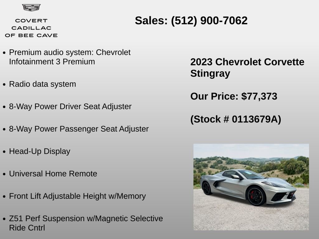 Used 2023 Chevrolet Corvette Stingray Preferred Conv w/ Z51 Performance Package RWD image 36