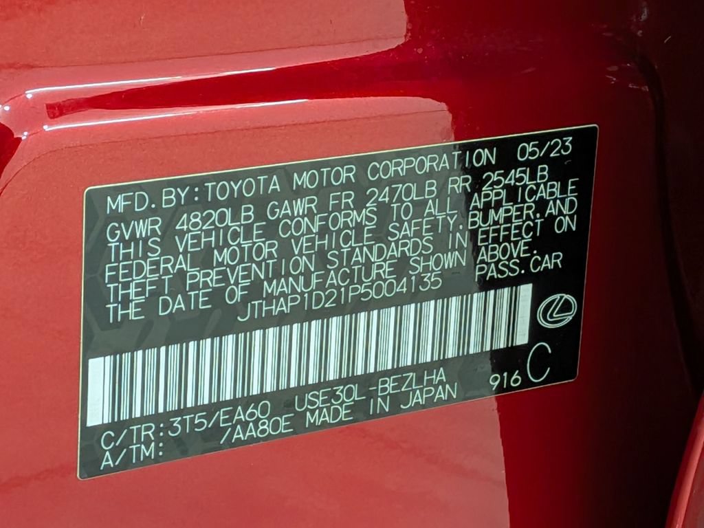 Certified 2023 Lexus IS 500 w/ Accessory Package 2 RWD image 37
