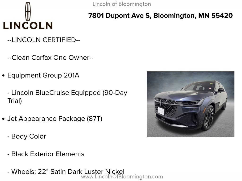 Used 2024 Lincoln Nautilus Reserve w/ Jet Appearance Package (87T) AWD/4WD image 6
