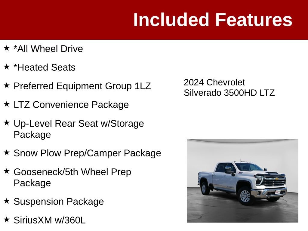 Used 2024 Chevrolet Silverado 3500 LTZ w/ LTZ Premium Package AWD/4WD image 3