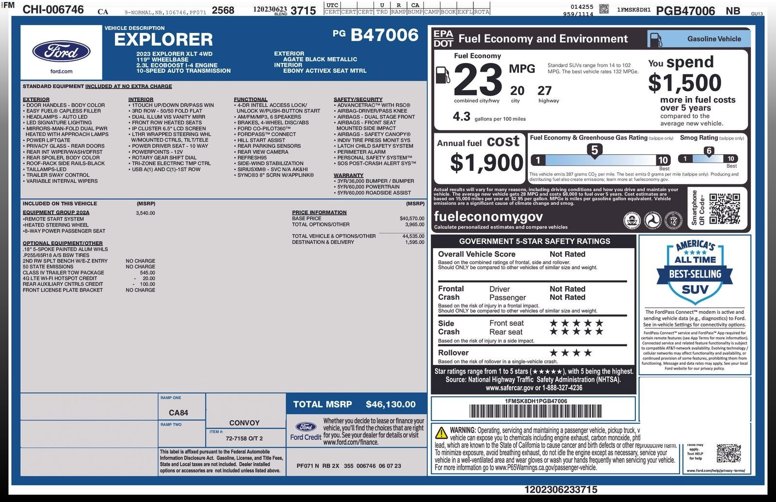 Certified 2023 Ford Explorer XLT w/ Equipment Group 202A