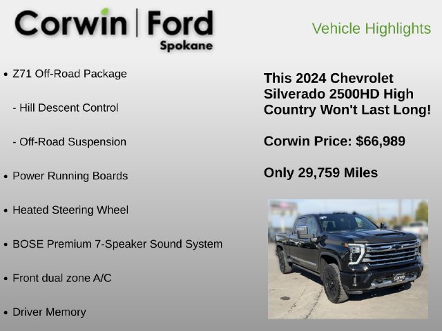 Used 2024 Chevrolet Silverado 2500 High Country w/ High Country Premium Package AWD/4WD image 12