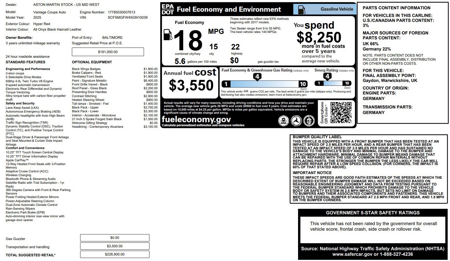 Used 2025 Aston Martin V8 Vantage Coupe image 25