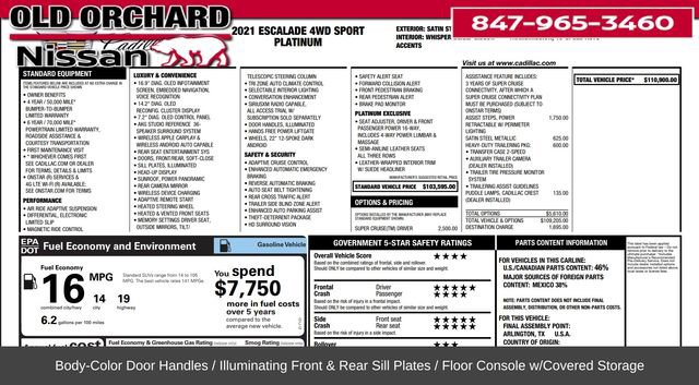 Used 2021 Cadillac Escalade Sport Platinum w/ Heavy-Duty Trailer Package image 10