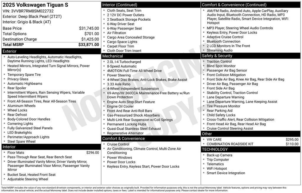 Used 2025 Volkswagen Tiguan S image 7