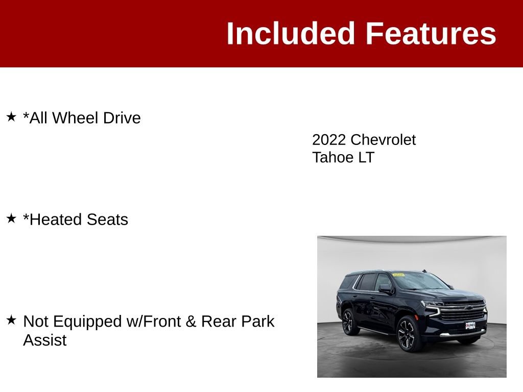 Used 2022 Chevrolet Tahoe LT w/ LT Signature Package AWD/4WD image 3