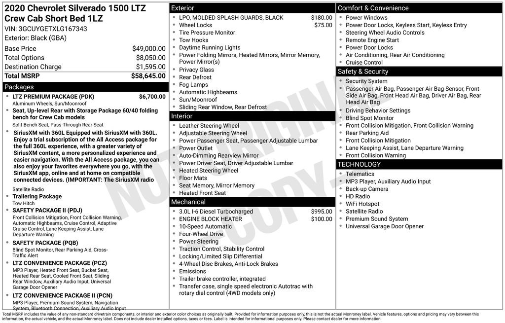 Used 2020 Chevrolet Silverado 1500 LTZ w/ LTZ Premium Package AWD/4WD image 2