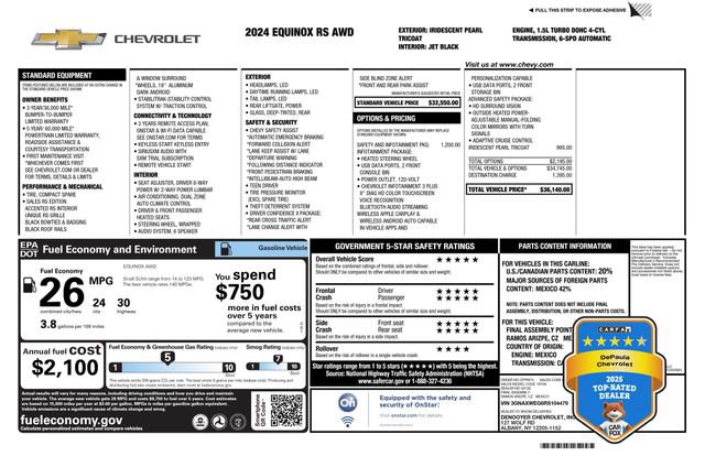 Used 2024 Chevrolet Equinox RS AWD/4WD image 2