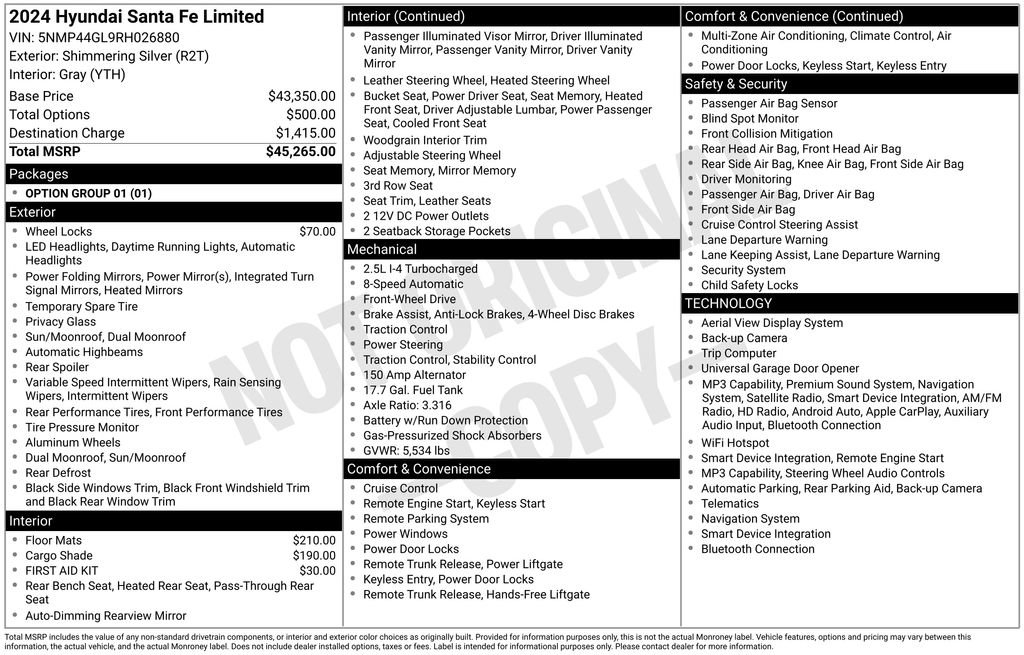 Used 2024 Hyundai Santa Fe Limited FWD image 7