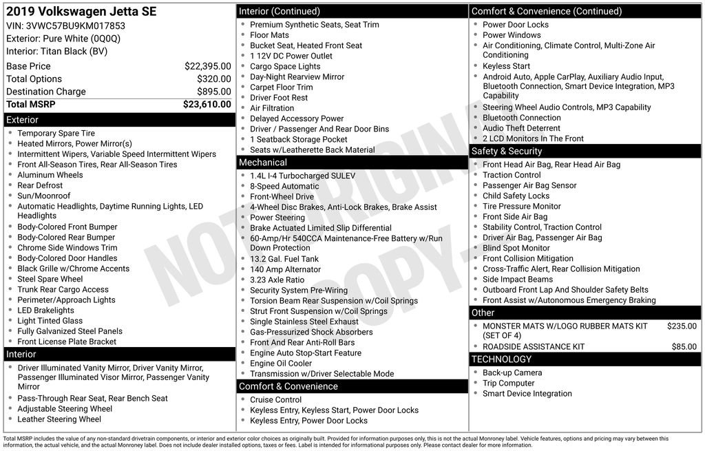 Used 2019 Volkswagen Jetta SE image 2