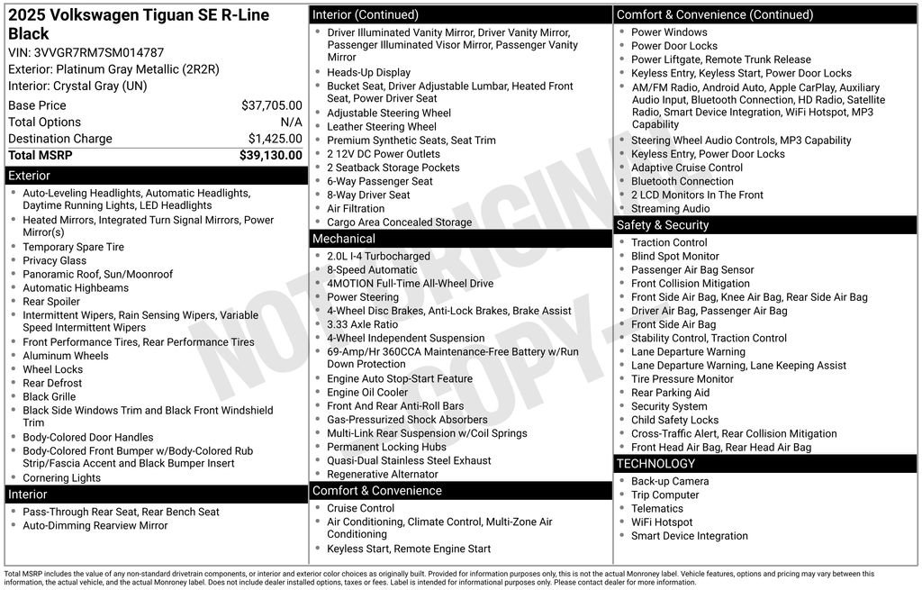 Certified 2025 Volkswagen Tiguan SE R-Line AWD/4WD image 8