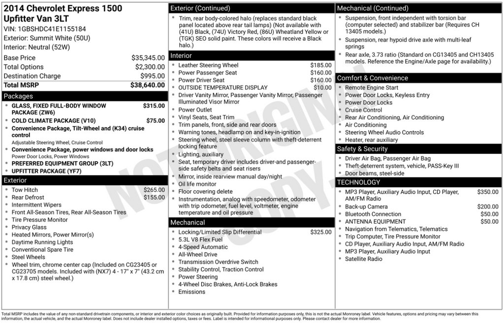 Used 2014 Chevrolet Express 1500 AWD image 2