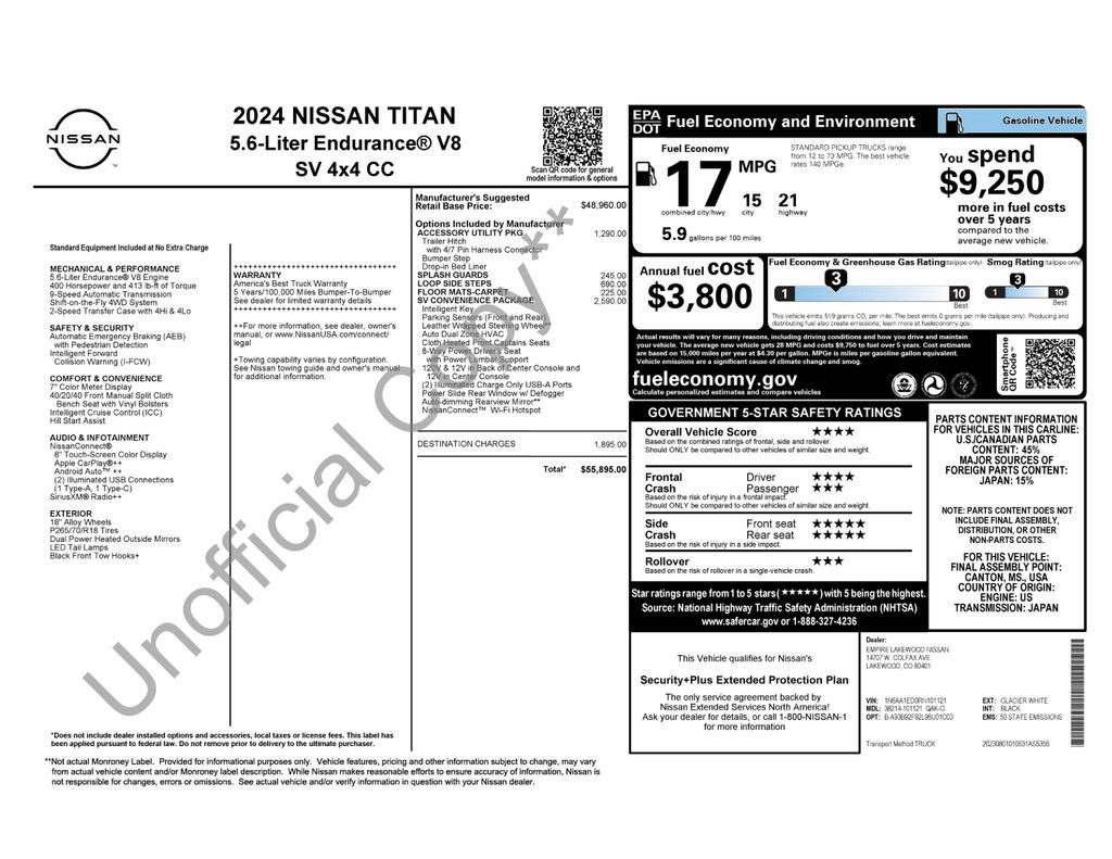 Used 2024 Nissan Titan SV w/ SV Convenience Package AWD/4WD image 29