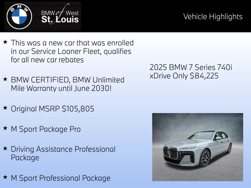Certified 2025 BMW 740i xDrive image 8