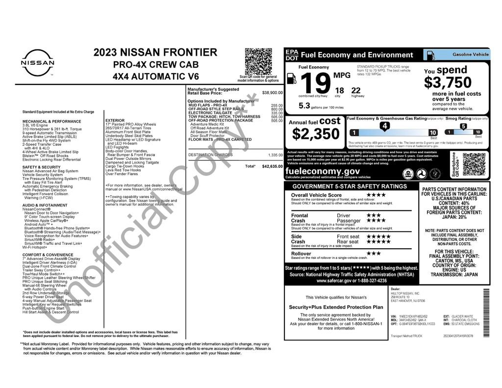 Used 2023 Nissan Frontier PRO-4X w/ Tow Package AWD/4WD image 6