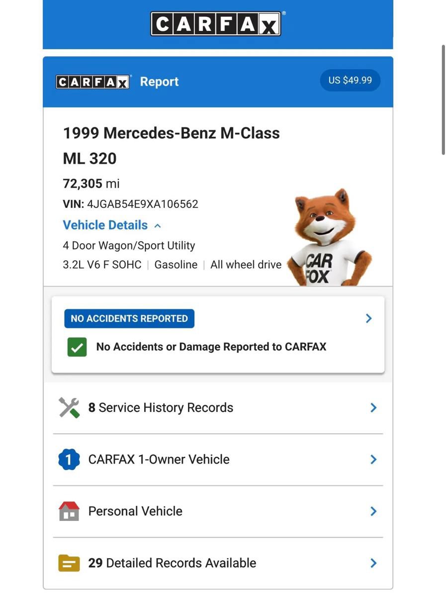 Used 1999 Mercedes-Benz ML 320 4MATIC image 8