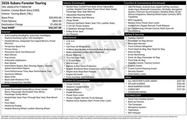 Certified 2026 Subaru Forester Touring AWD/4WD image 28